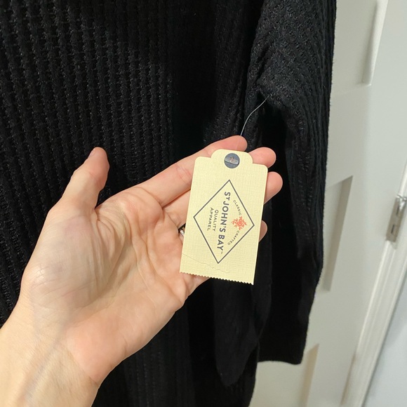 St. John's Bay Black Cowl Neck Sweater - Picture 6 of 7